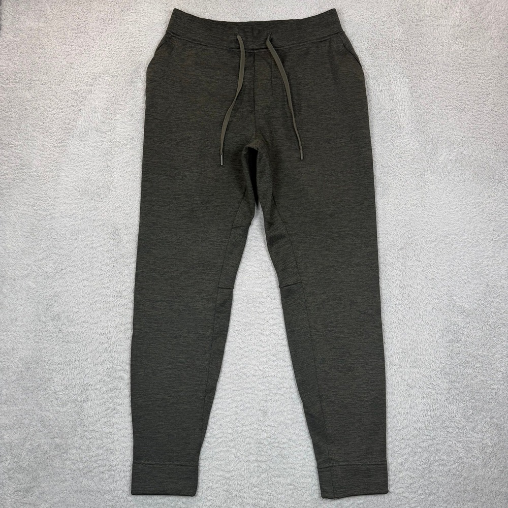 Lululemon Mens City Sweat Jogger Heathered Olive Green Tapered Pants Size M